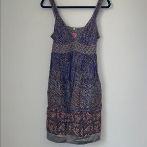 S Johnny Was Purple Gray Floral Sundress